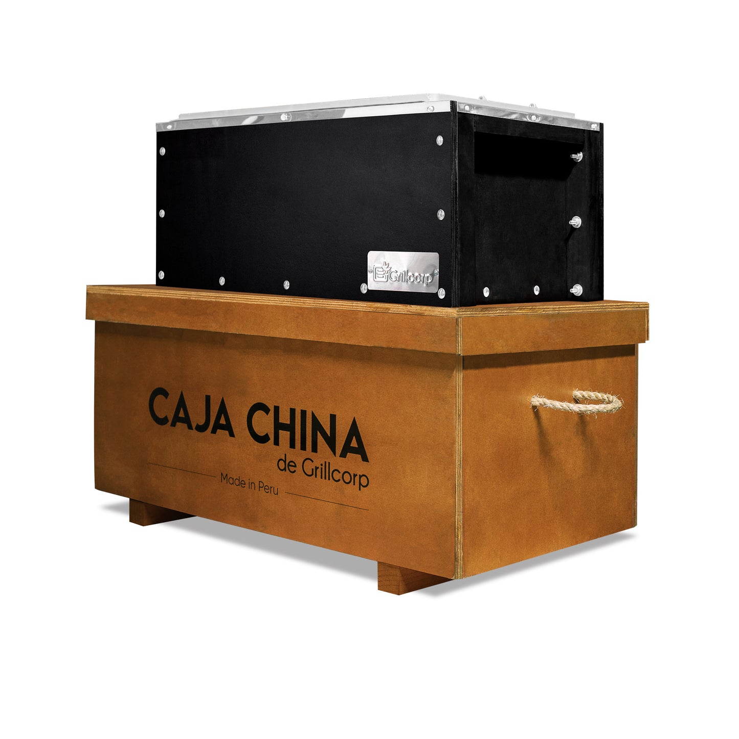 Medium Black Stainless Steel Roasting Box Without legs with Protective Box