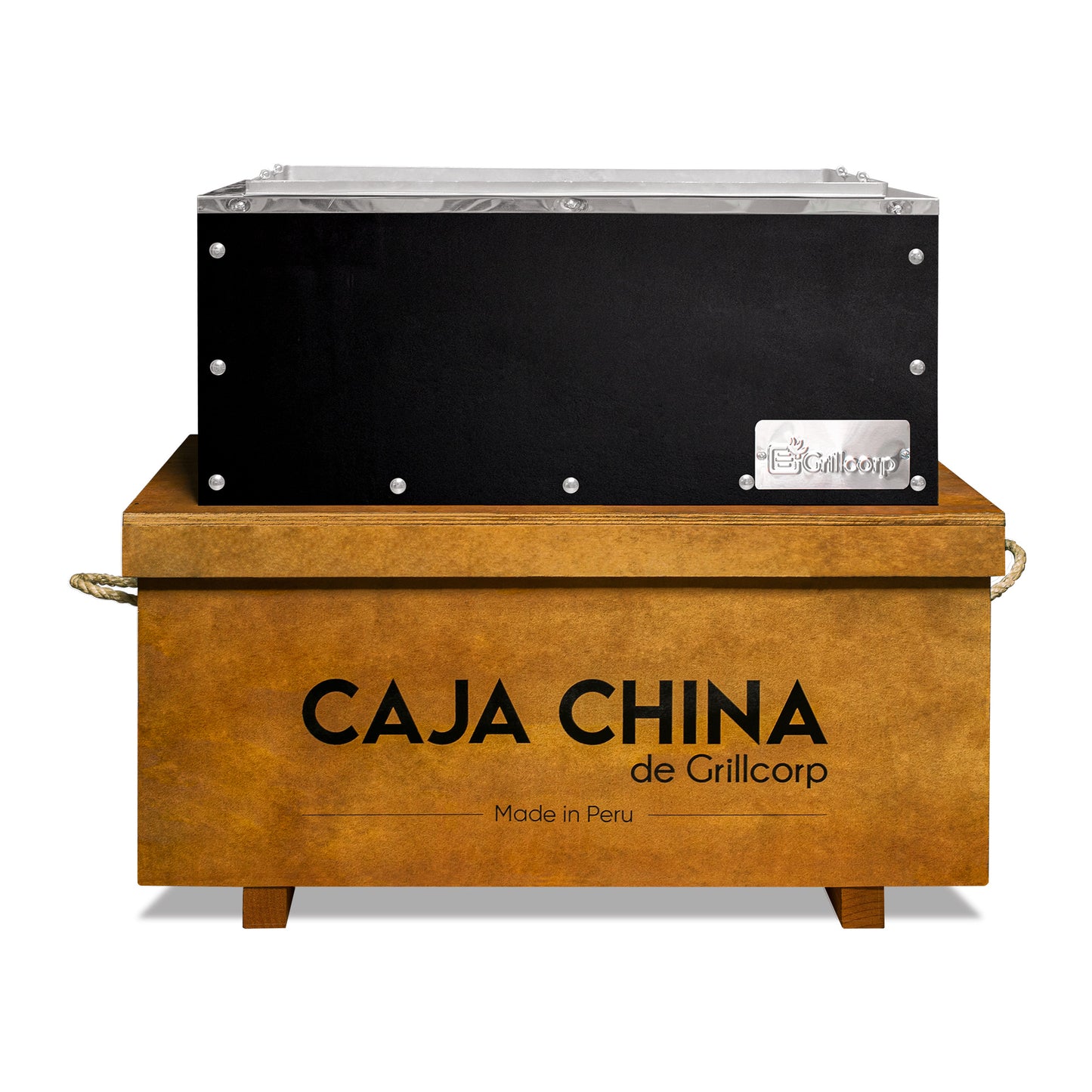 Medium Black Stainless Steel Roasting Box Without legs with Protective Box