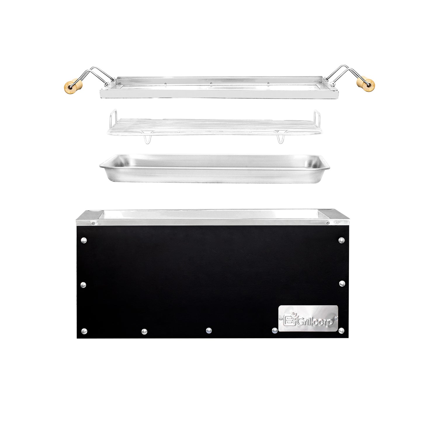 Medium Black Stainless Steel Roasting Box Without legs with Protective Box