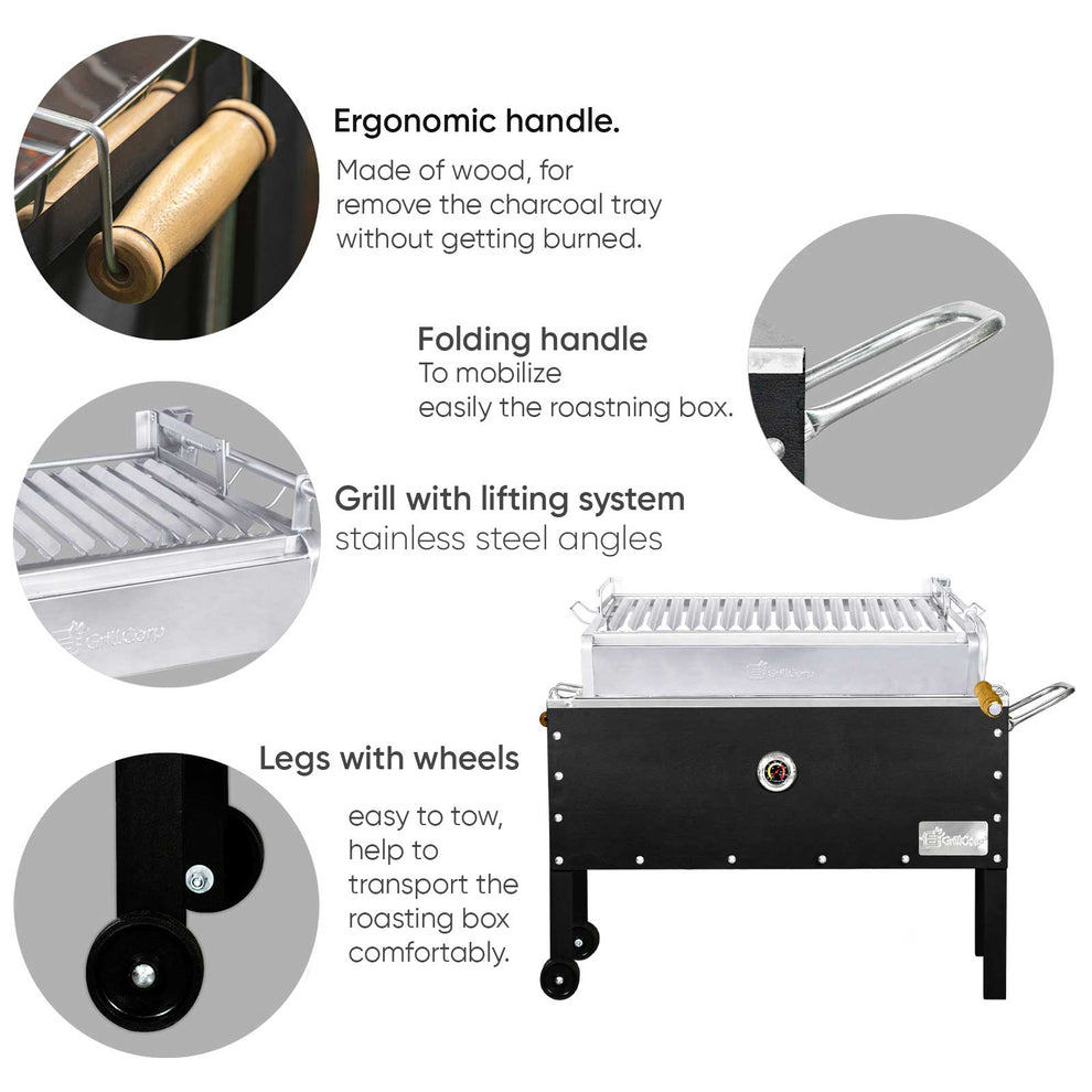 Large Roasting Box - Portable Grill with Lift System – Grillcorp EEUU