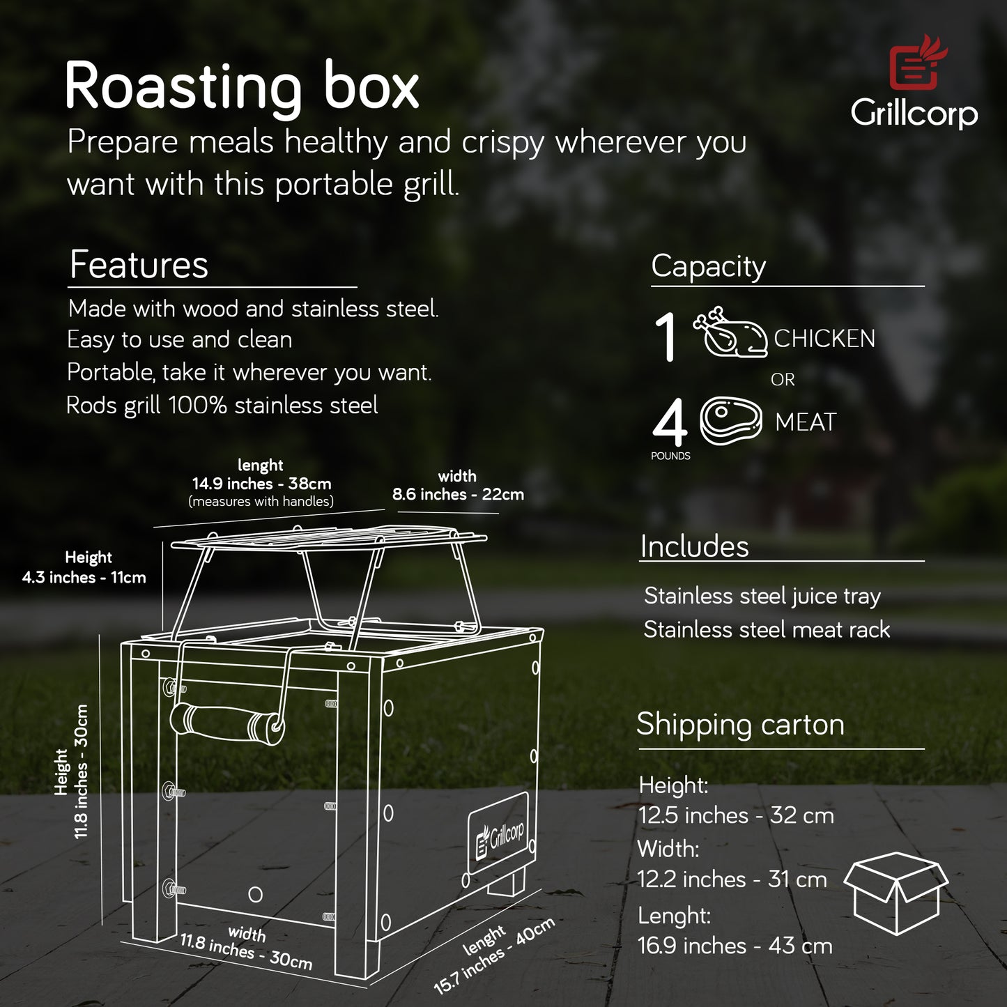  pig roasting box, chicken roasting box, small roasting box, small stainless steel