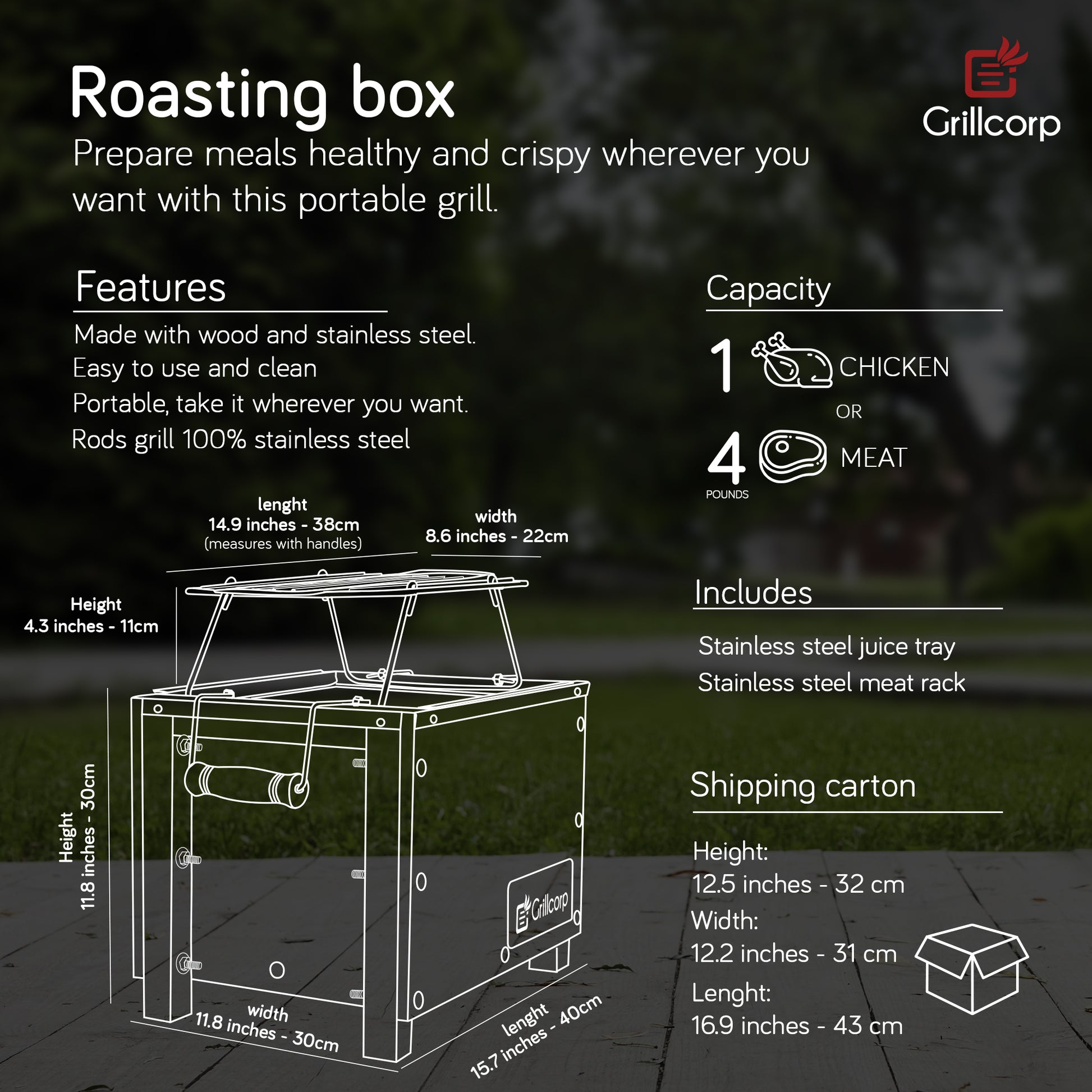  pig roasting box, chicken roasting box, small roasting box, small stainless steel