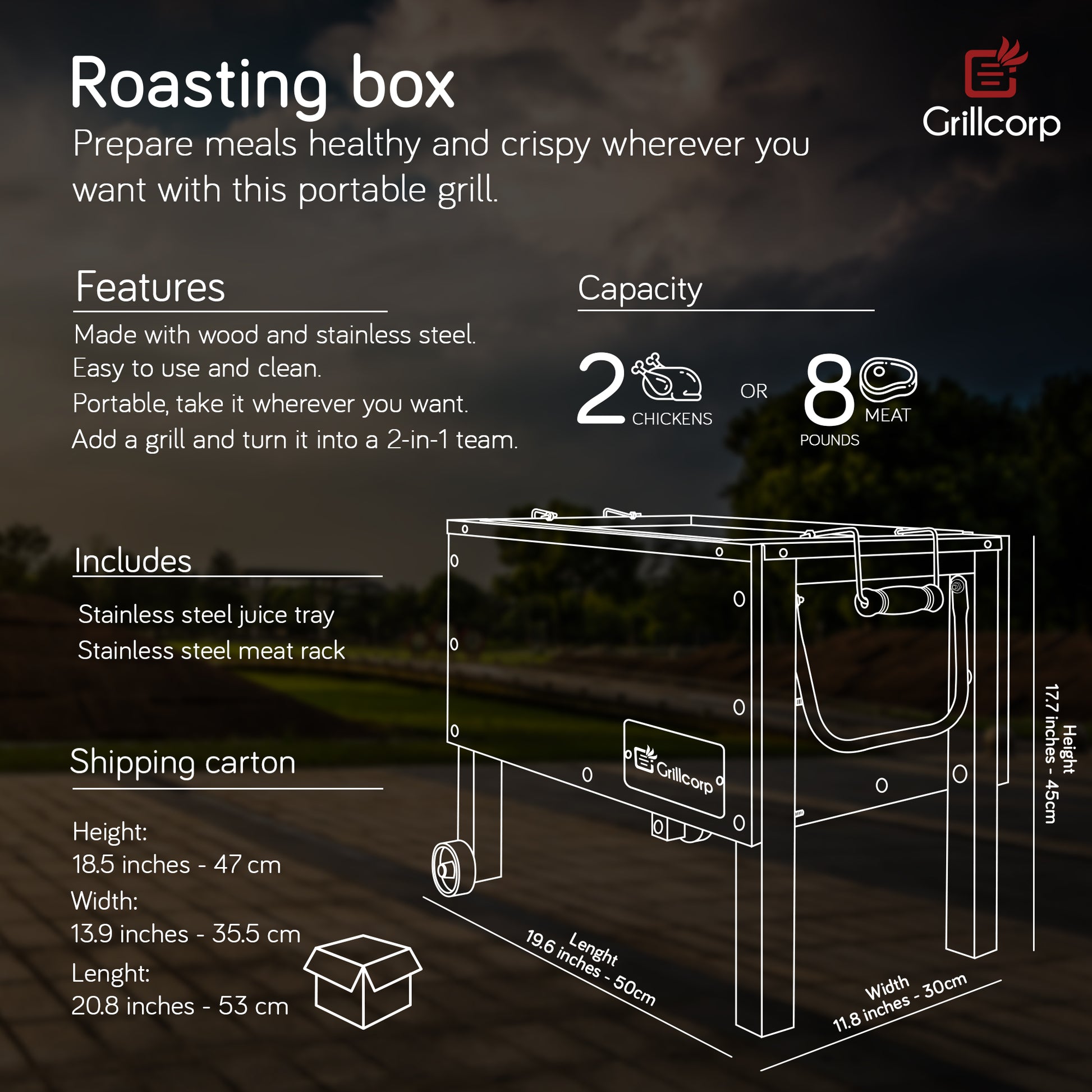  pig roasting box, chicken roasting box, small roasting box, small stainless steel